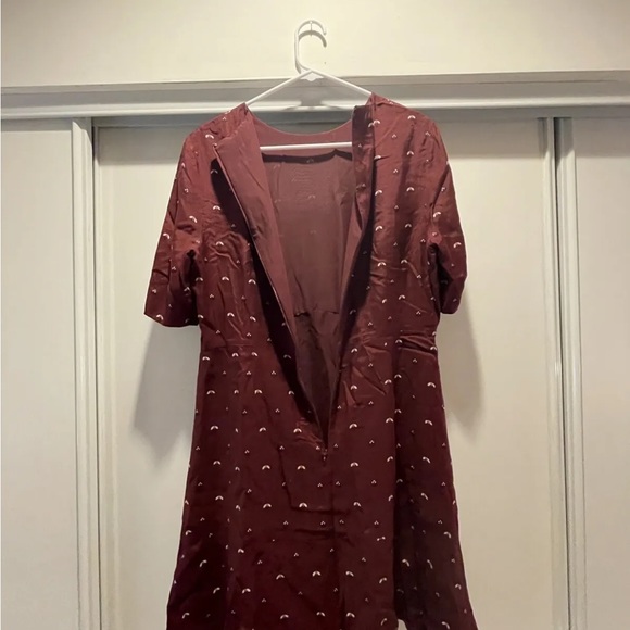 Hobbs Dress US Size 10 Maroon Pattern Great Condition Zip Up - Picture 4 of 9